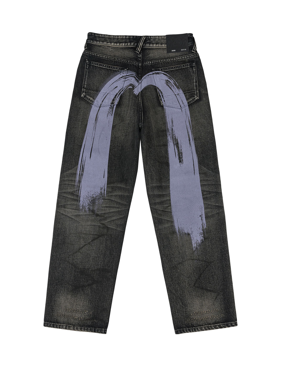 Purple Brushstroke Daicock Black Jeans #2038